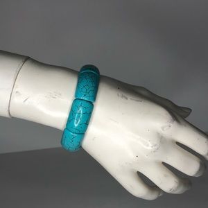 Blue turquoise elastic bracelet